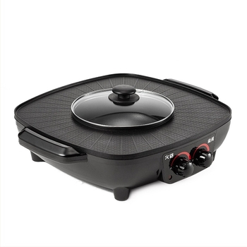 Oală electrică multifuncțională cu grill încorporat, capacitate 4–5 L, control dublu al temperaturii, Shabu-Shabu și Teppanyaki
