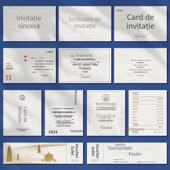 Felicitare de lux personalizată și design de card de vizită pe hârtie specială, cu textură embosată, pentru invitații de afaceri