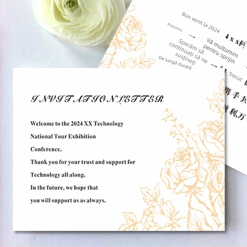 Felicitare de lux personalizată și design de card de vizită pe hârtie specială, cu textură embosată, pentru invitații de afaceri