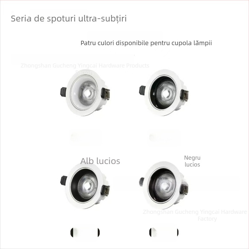 Downlight COB ultra-subțire, carcasă din aluminiu, 75 găuri, iluminare tip wall-washer