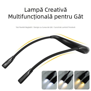 Lampa LED USB pentru citit cu gât, lampă de noptieră pentru cămin studențesc, lumină de noapte caldă