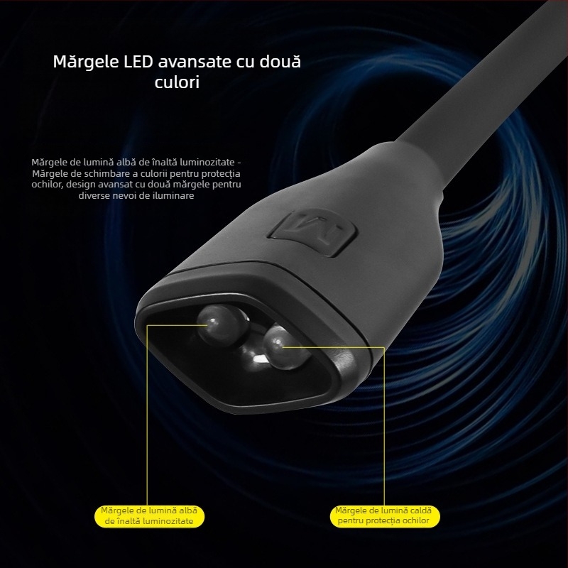 Lampa LED USB pentru citit cu gât, lampă de noptieră pentru cămin studențesc, lumină de noapte caldă