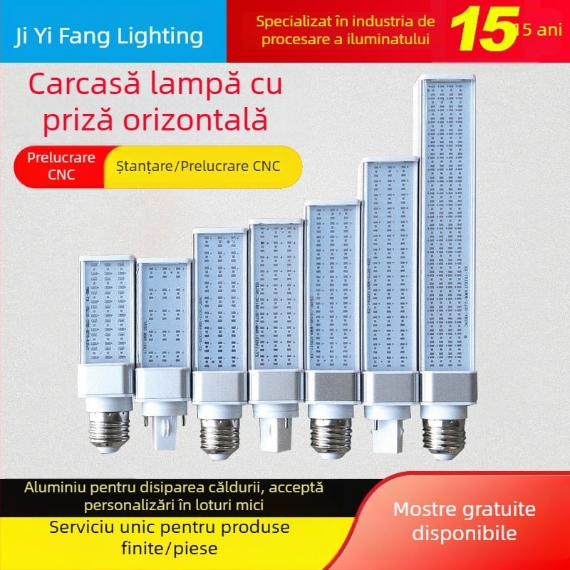 Carcasă LED orizontală pentru lampă G23/G24, 20W, aluminiu, compatibilă cu LED-urile 5730/2835