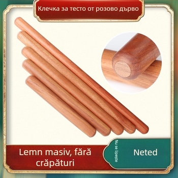 Rulou de bucătărie din lemn masiv, dimensiune mare, cilindru gros de aluat pentru uz casnic și comercial.