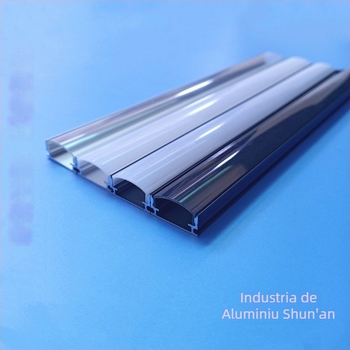Kit de carcase LED negre pentru iluminare liniară, profil din aluminiu 6063 și difuzor PC, montaj pe suprafață
