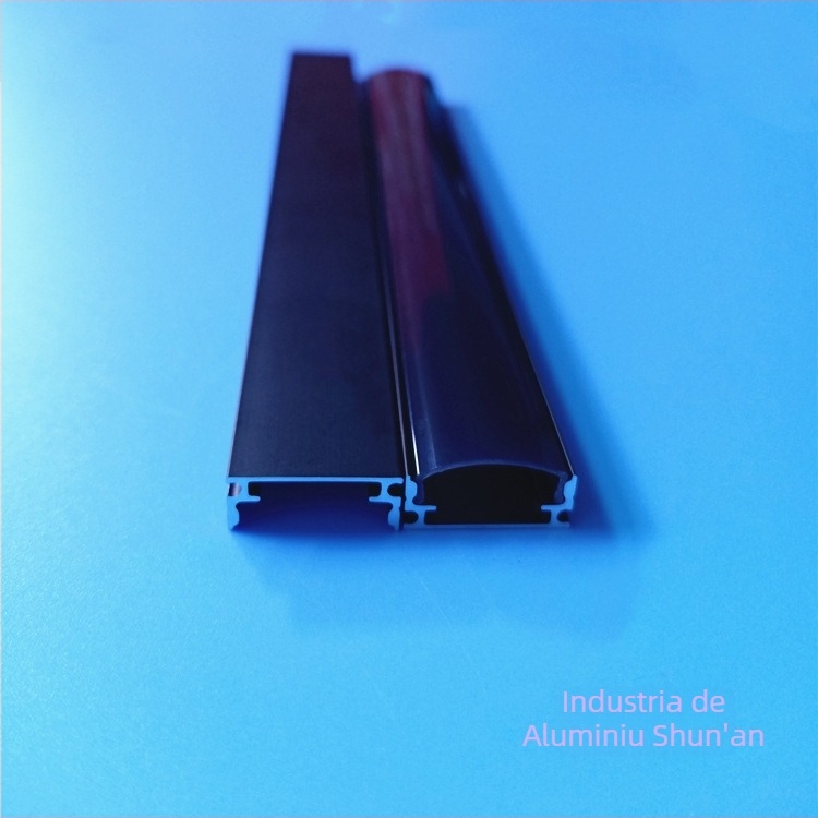 Kit de carcase LED negre pentru iluminare liniară, profil din aluminiu 6063 și difuzor PC, montaj pe suprafață