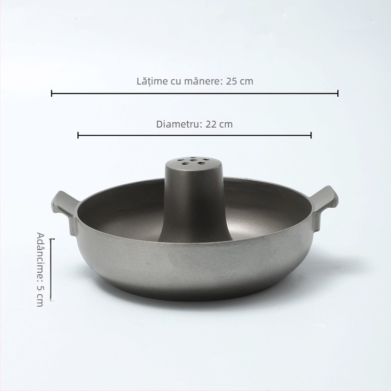 Oală antiaderentă din aluminiu, stil coreean/japonez, 2,1–4 L, pentru uz casnic și restaurante
