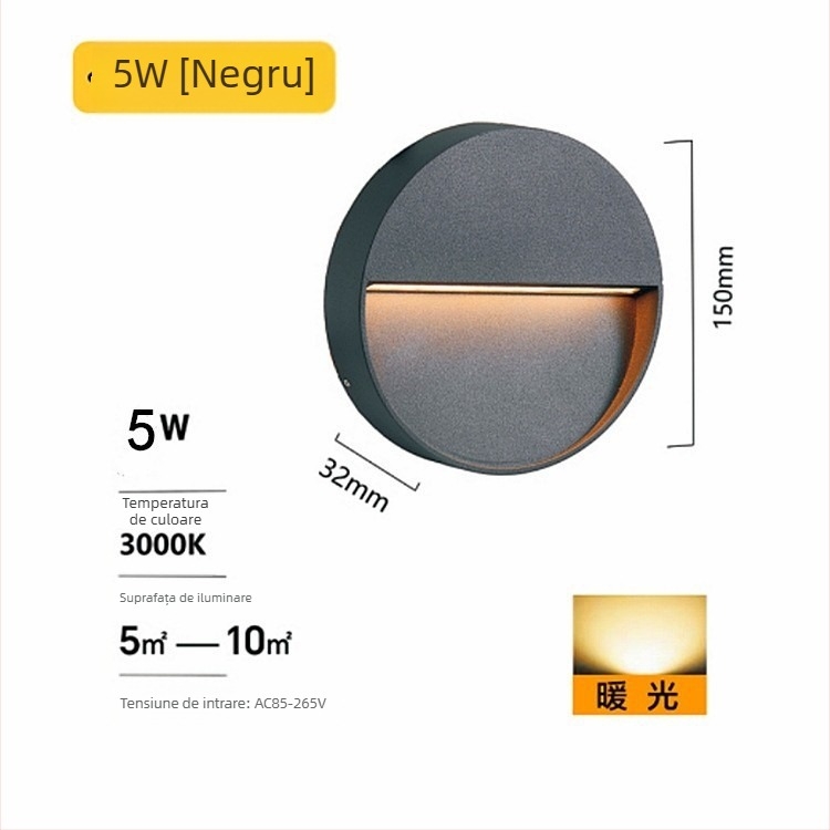 LED iluminat exterior montat pe perete pentru grădină, vilă, hol și curte, carcasă din aluminiu