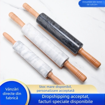 Rolă de aluat din marmură, modernă și minimalistă, pentru uz casnic și coacere