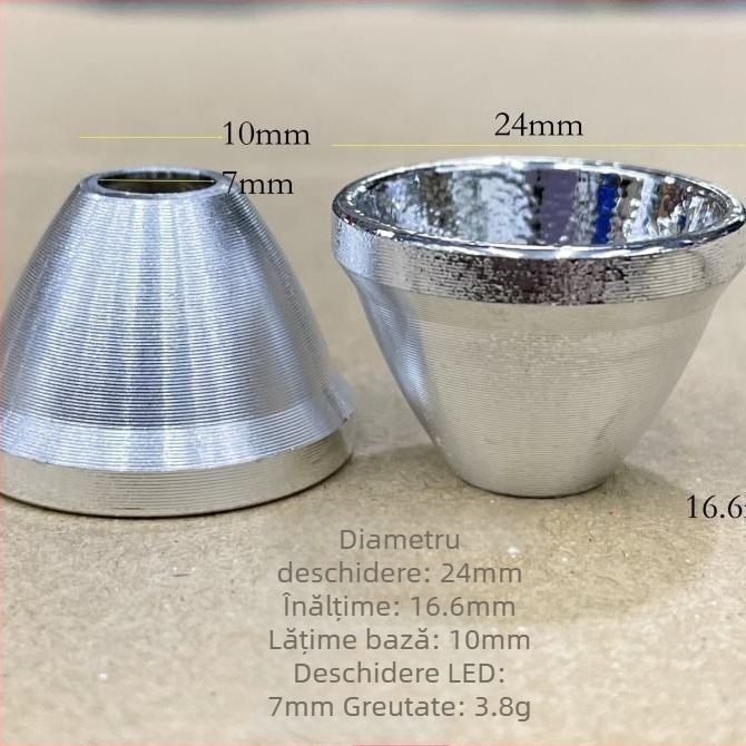 Carcasă de lampă din aliaj de aluminiu 24x16.6x7 mm, finisaj portocaliu cu aspect de coajă, suprafață netedă, acoperire vid, accesoriu DIY pentru lanternă LED