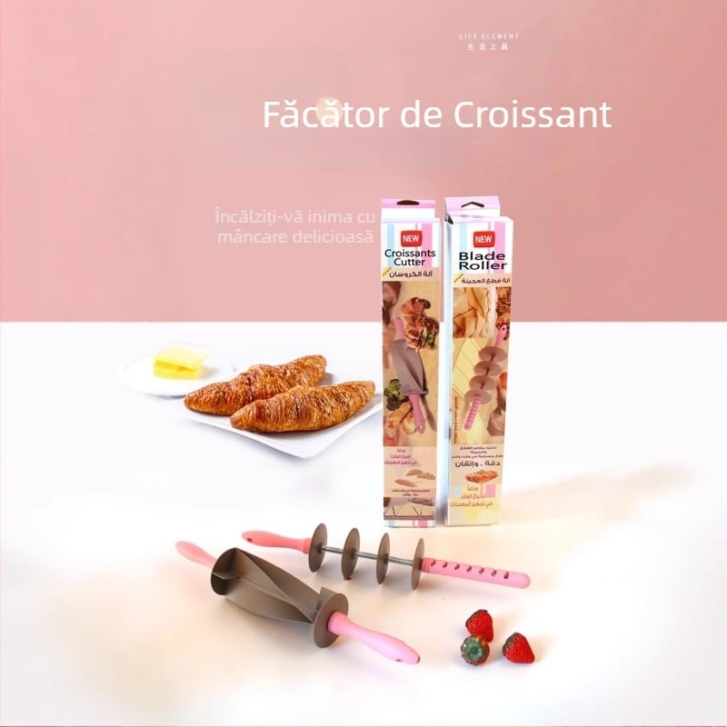 Rulou pentru croissante cu matriță – realizat manual, ustensilă de bucătărie