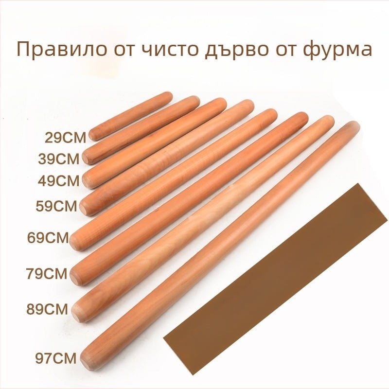 Rulou din lemn de jujuba, lemn solid, design îngroșat, pentru uz casnic, foi de aluat pentru colțunași, disponibile în dimensiuni mari și mici, integral din lemn, pentru coacere, în stoc