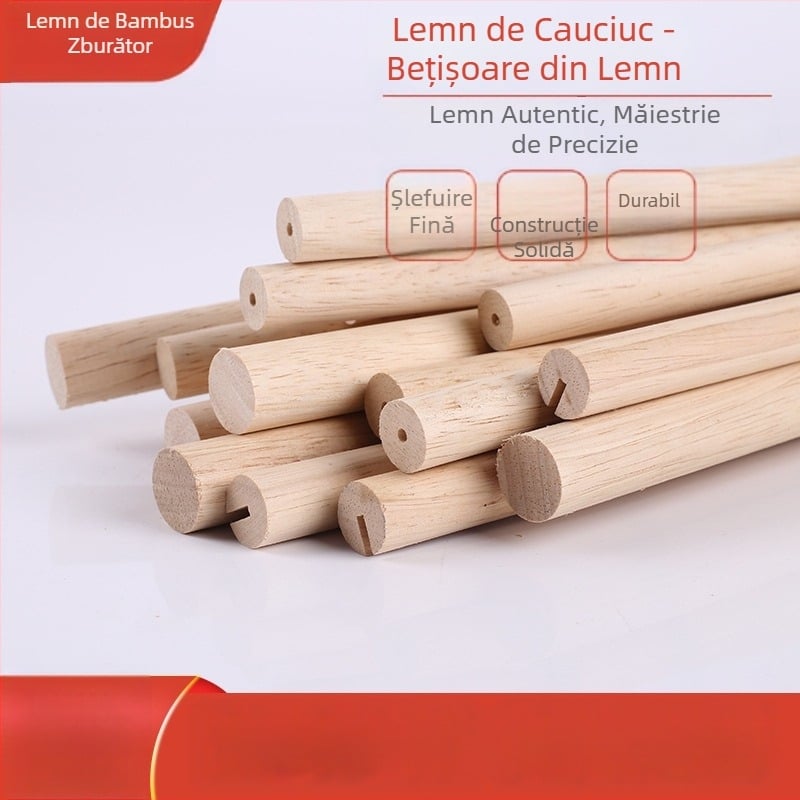 Bare cilindrice din lemn de cauciuc pentru proiecte DIY, yoga și masaj