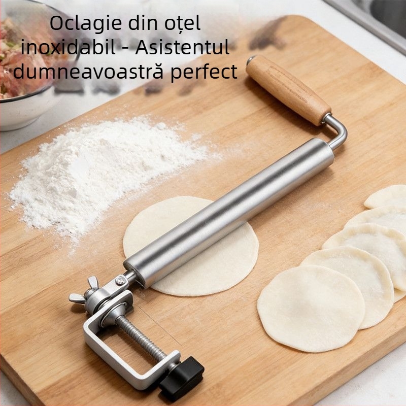 Rolă reglabilă din oțel inoxidabil pentru foi de găluște și chifle