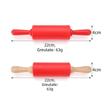 Rulou din plastic pentru copii, mini cu mâner PP, ustensilă de patiserie pentru întinderea aluatului și găluțe