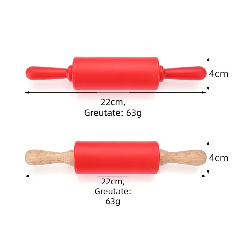 Rulou din plastic pentru copii, mini cu mâner PP, ustensilă de patiserie pentru întinderea aluatului și găluțe