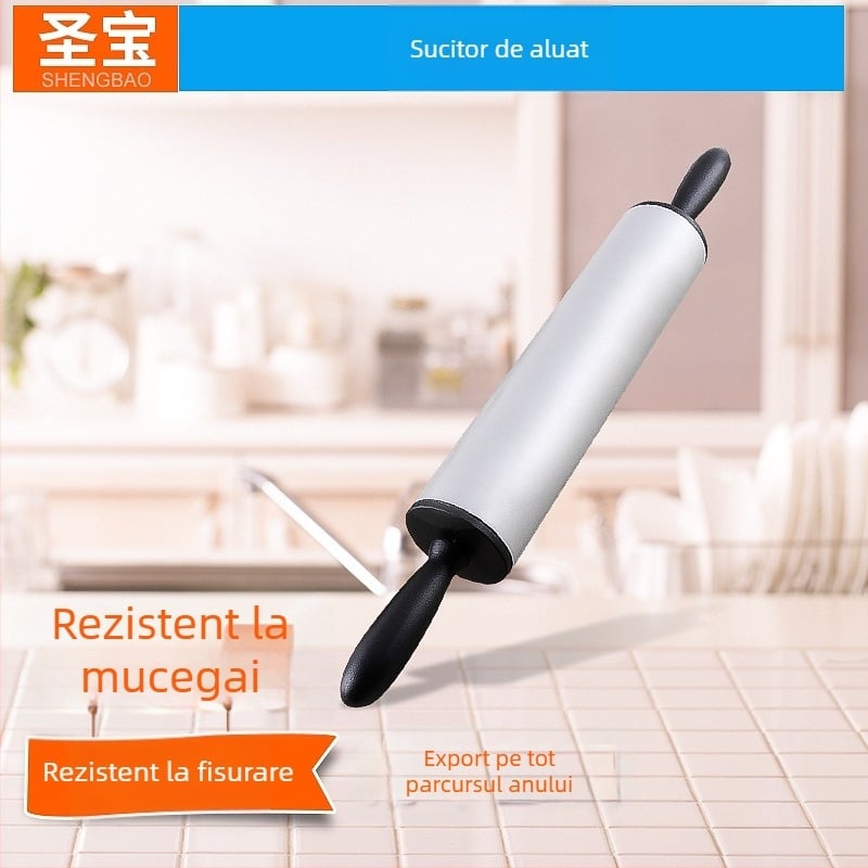 Rulou pentru aluat din oțel inoxidabil, suprafață antiaderentă, ax rotativ
