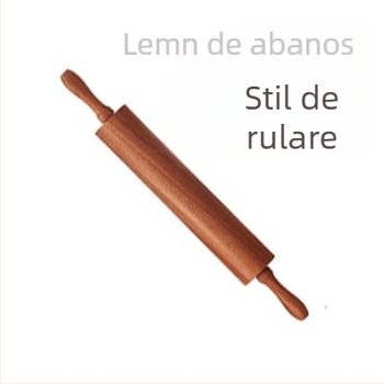 Rulou de aluat din lemn solid, cu cap rotund, rolă pentru foi de gyoza, instrument de bucătărie minimalist