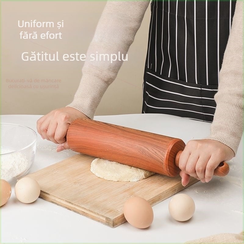 Role mare cu aspect de lemn pentru uz casnic, potrivită pentru aluat, foi de gyoza, fondant și coacere comercială.