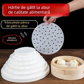 Hârtie rotundă pentru aburi, antiaderentă, rezistentă la temperaturi înalte, hârtie alimentară pentru aburi, 500 de foi
