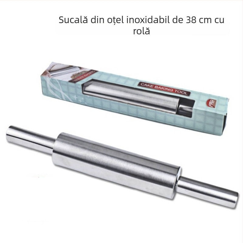 Rolă din oțel inoxidabil pentru foi de gyoză, antiaderent, design minimalist modern