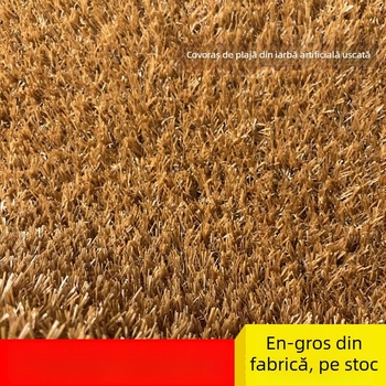 Gazon artificial cu bază adezivă, nuanță galbenă decorativă pentru acoperire a solului
