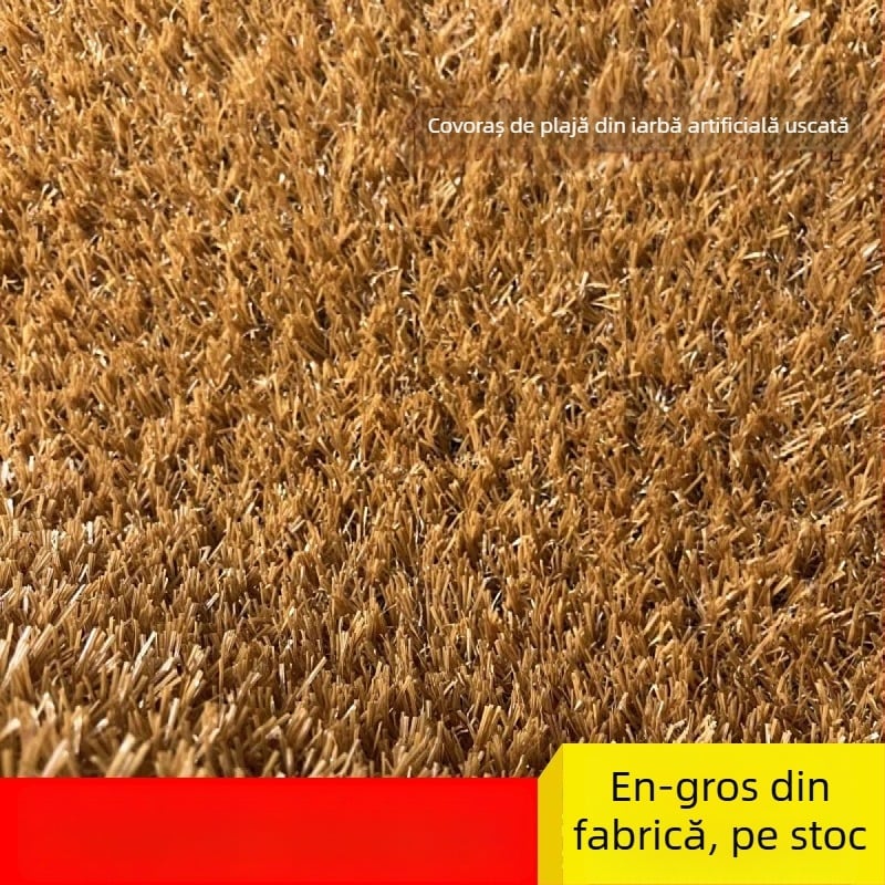 Gazon artificial cu bază adezivă, nuanță galbenă decorativă pentru acoperire a solului