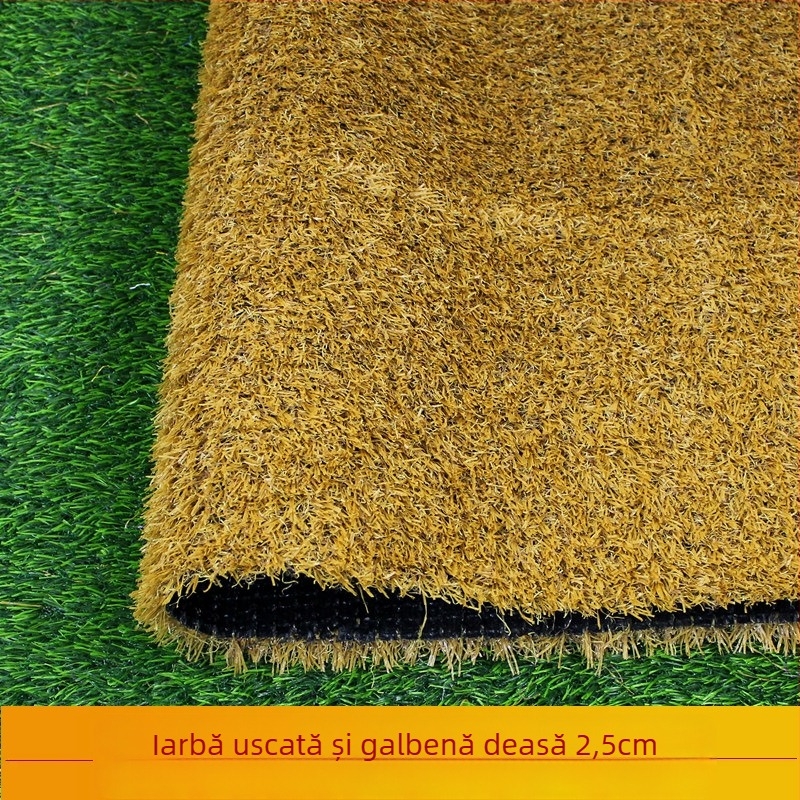 Gazon artificial cu bază adezivă, nuanță galbenă decorativă pentru acoperire a solului