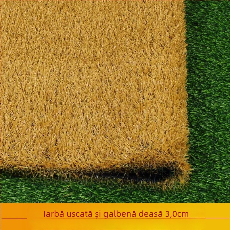 Gazon artificial cu bază adezivă, nuanță galbenă decorativă pentru acoperire a solului