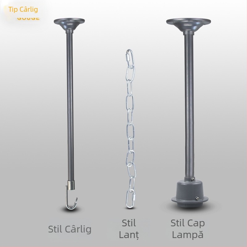 Lumină suspendată industrială cu cadru lung pe șină pentru depozit, fabrică și birou – IP66, set complet de accesorii