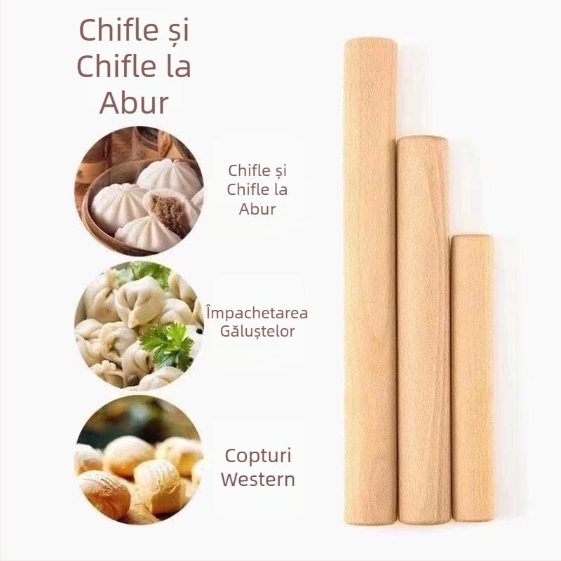 Rulou de aluat din lemn de fag, lemn solid, dimensiuni mari și mici, pentru uz casnic