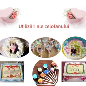 Hârtie comestibilă pentru glazură și fondant, foițe de zahăr pentru imprimare digitală a torturilor, lolipop și ciocolată