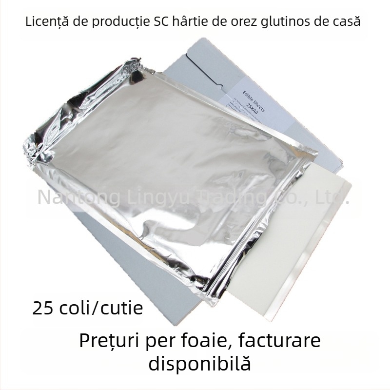 Hârtie comestibilă pentru glazură și fondant, foițe de zahăr pentru imprimare digitală a torturilor, lolipop și ciocolată