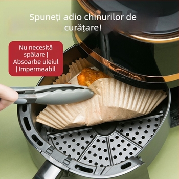 Camellia hârtie de unică folosință pentru friteuza cu aer, hârtie absorbantă pentru ulei, hârtie de copt cu față dublă, calitate alimentară
