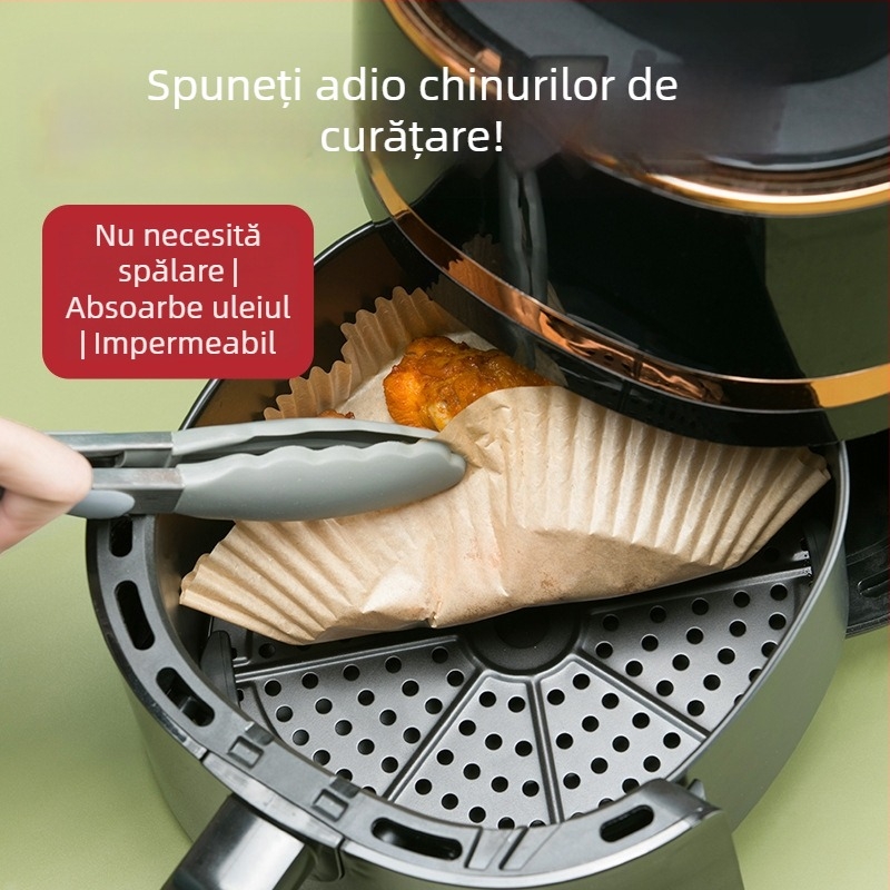 Camellia hârtie de unică folosință pentru friteuza cu aer, hârtie absorbantă pentru ulei, hârtie de copt cu față dublă, calitate alimentară
