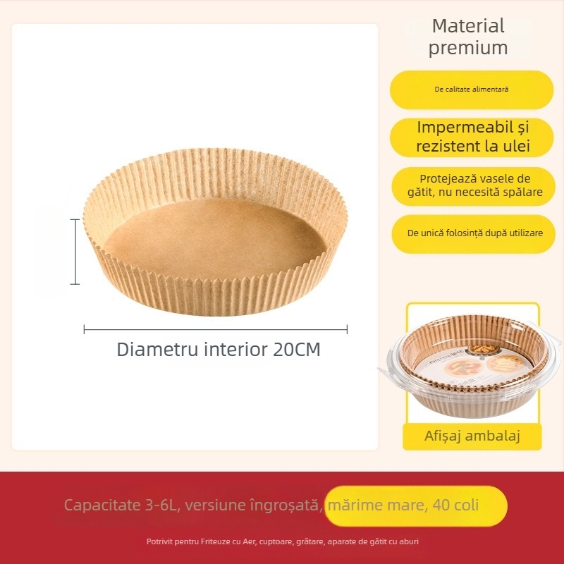 Camellia hârtie de unică folosință pentru friteuza cu aer, hârtie absorbantă pentru ulei, hârtie de copt cu față dublă, calitate alimentară