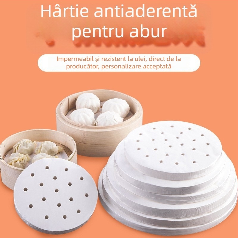 Hârtie de abur de unică folosință, calitate alimentară, antiaderentă, cerc circular pentru abur, utilizare casnică