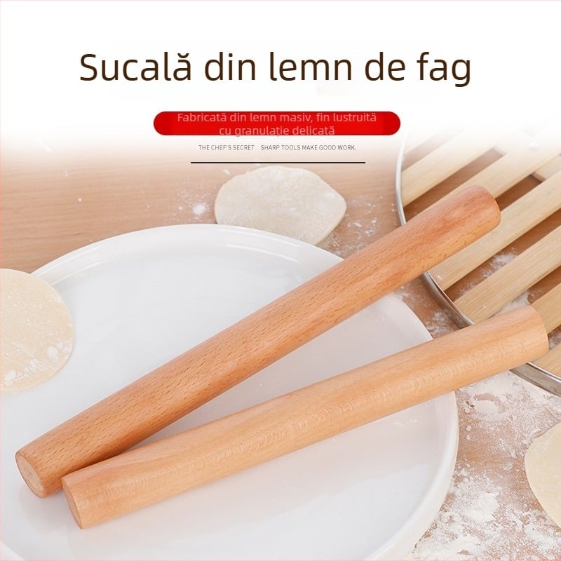 Rulou de aluat din fag – unealtă de copt, design modern minimalist