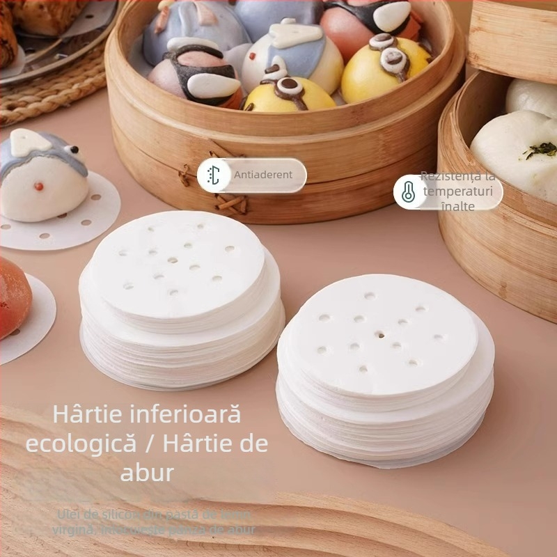 Hârtie pentru aburi cu strat de silicon, alimentară, antiaderentă, 3-12 inchi, albă, 50 de coli