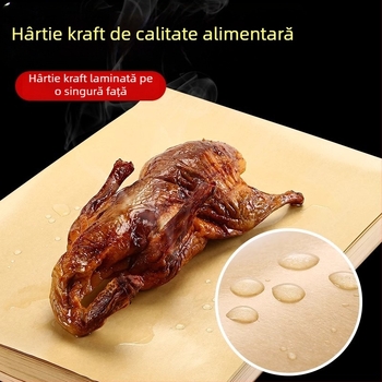 Hârtie kraft laminată, rezistentă la ulei, 70 g/m², pentru ambalarea raței și puiului la cuptor, baze pentru farfurii de gustări