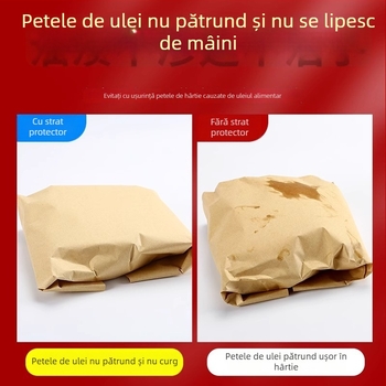 Hârtie kraft laminată, rezistentă la ulei, 70 g/m², pentru ambalarea raței și puiului la cuptor, baze pentru farfurii de gustări