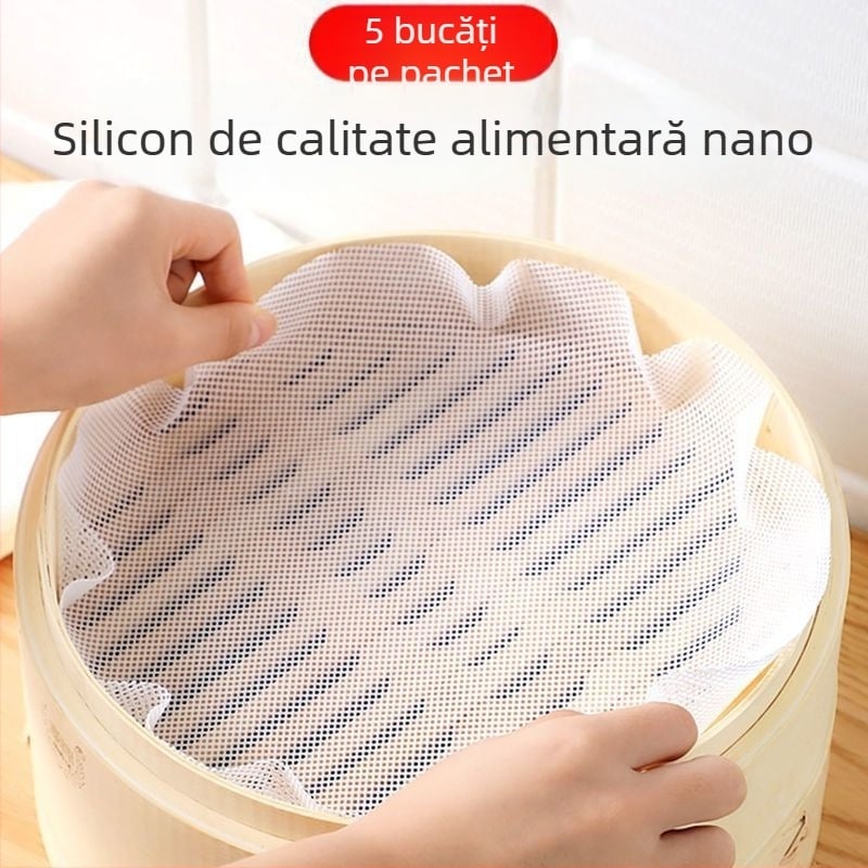 Covoraș din silicon nano pentru aburire chifle, rotund, antiaderent