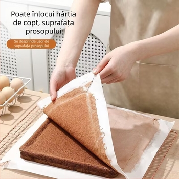 Hârtie de copt pentru rulouri de tort, hârtie de copt pătrată de 28 cm, rezistentă la ulei, antiaderentă, îngroșată și etanșă la scurgeri, hârtie de copt pătrată pentru uz casnic