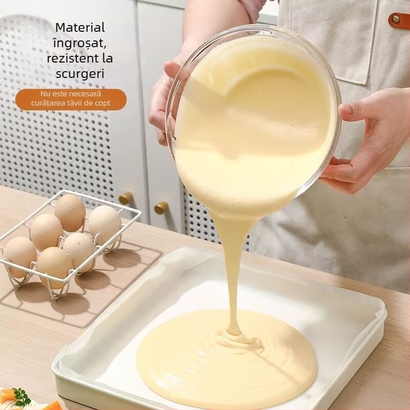 Hârtie de copt pentru rulouri de tort, hârtie de copt pătrată de 28 cm, rezistentă la ulei, antiaderentă, îngroșată și etanșă la scurgeri, hârtie de copt pătrată pentru uz casnic