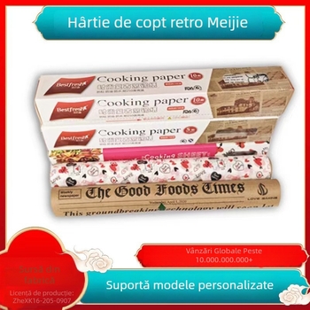 Meijiekang hârtie de copt cu strat de silicon alimentar pentru pâine, utilizare în bucătărie, 5,1 m, hârtie de copt