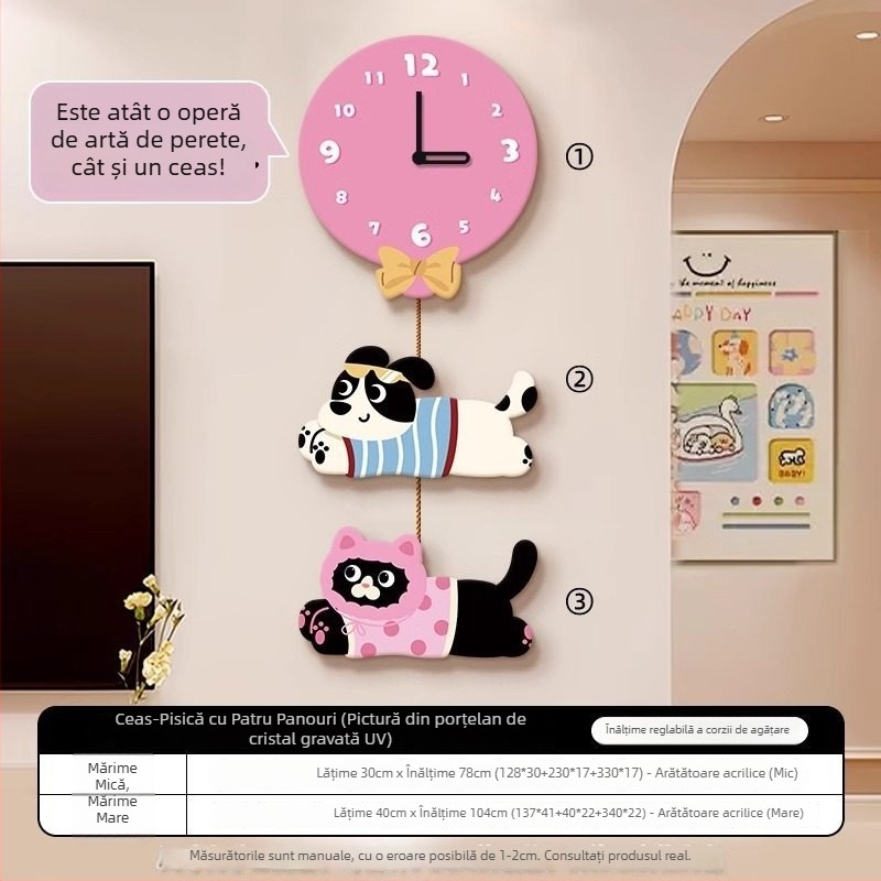 Dopamine ceas decorativ de perete pentru living, model nou 2025, design ușor-lux, înaltă calitate, fără ramă, artă de perete pentru hol