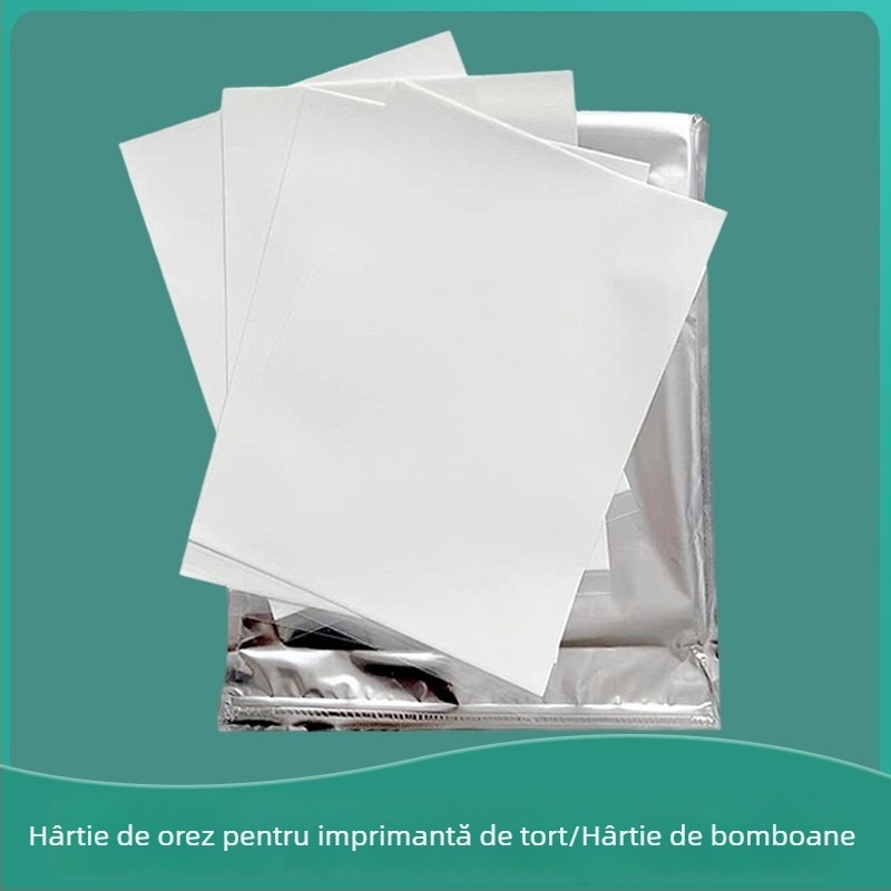 A3 hârtie de zahăr comestibilă și hârtie de orez lipicioasă pentru imprimare pe prăjituri – foi fondant pentru prăjituri cu fotografii