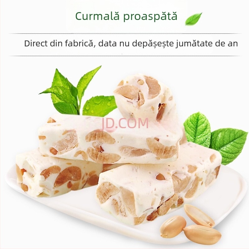 Nugat cu arahide și lapte, bomboane moi, gust nostalgic, 500 g