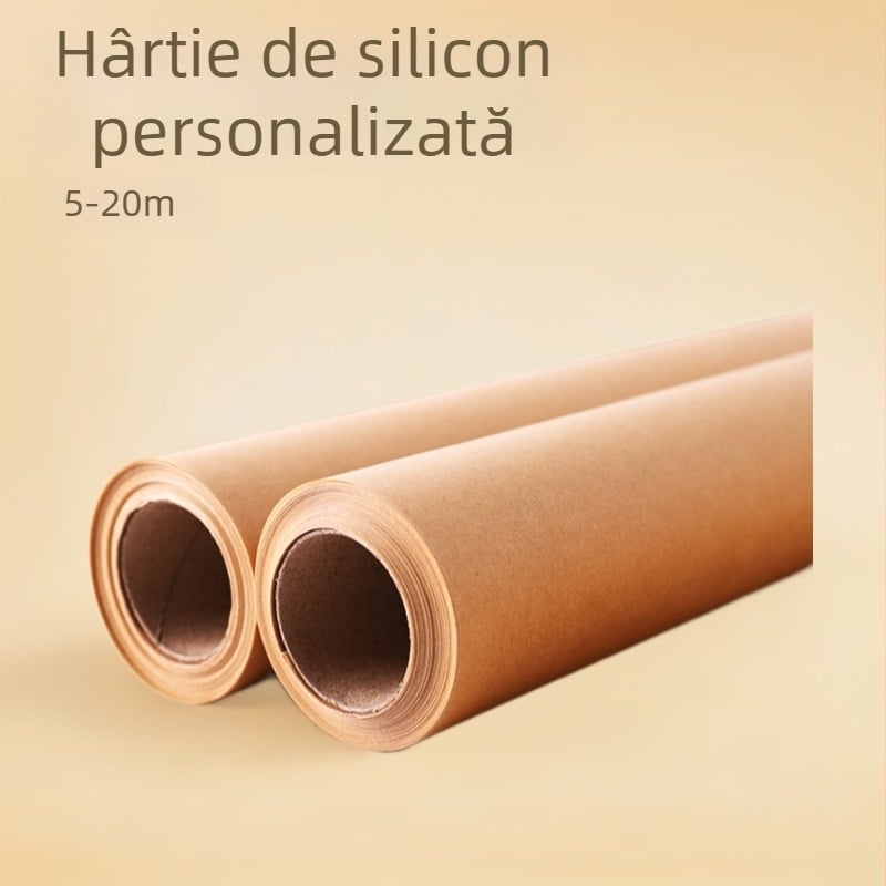 Hârtie de copt cu silicon, dublu strat, 5–20 m pe cutie, pentru coacere, air fryer, grătar, cuptor
