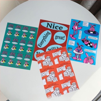 Set de postere retro în stil coreano-american, cu stickere și carduri poștale pentru decor de perete și recuzită pentru fotografii.